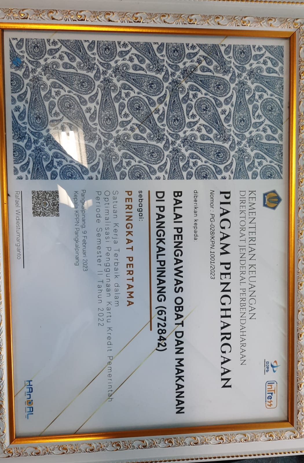 Peringkat I KKP Semester II TA 2022 - 2023