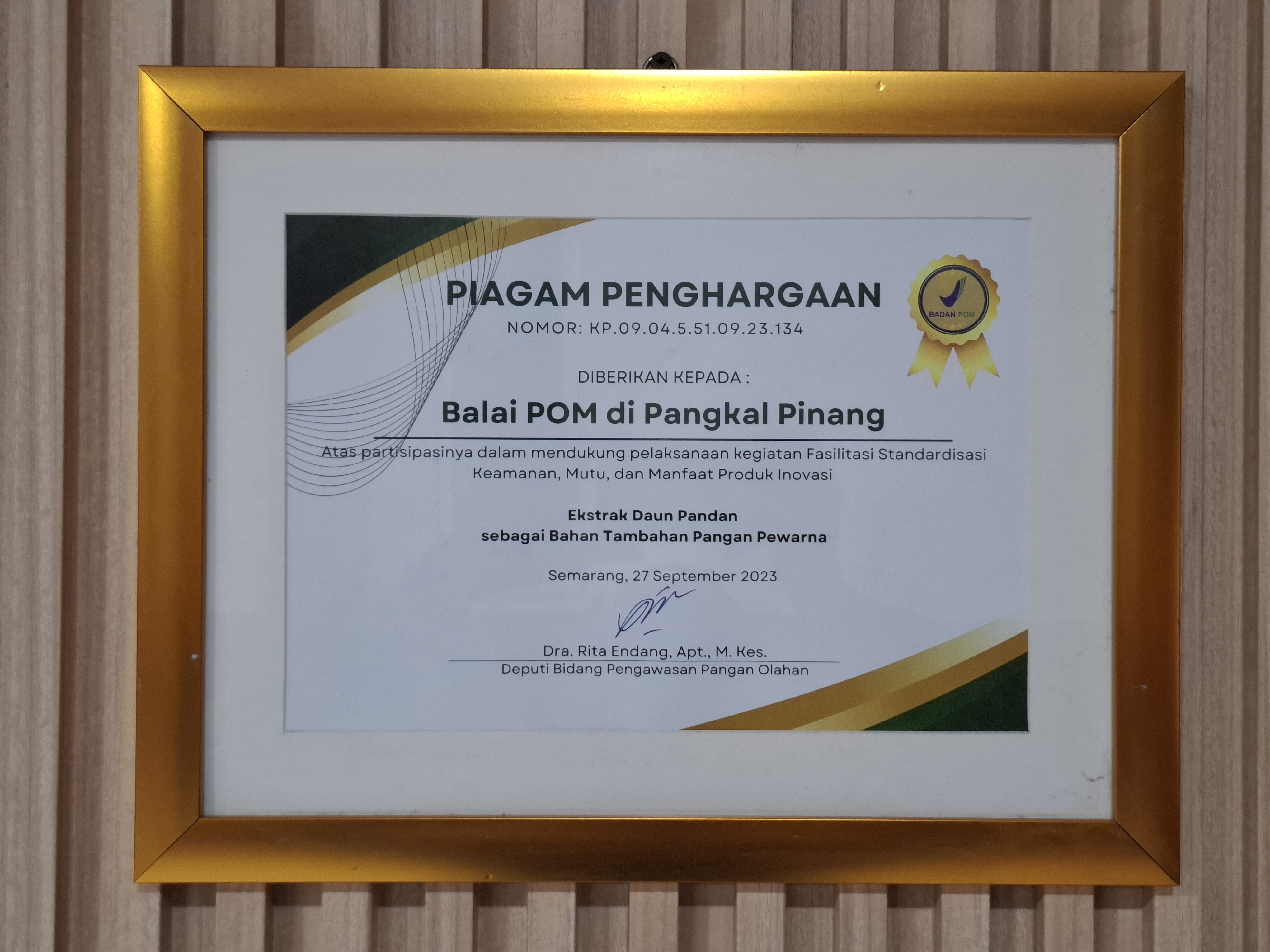 Fasilitasi Ekstrak Daun Pandan - 2023